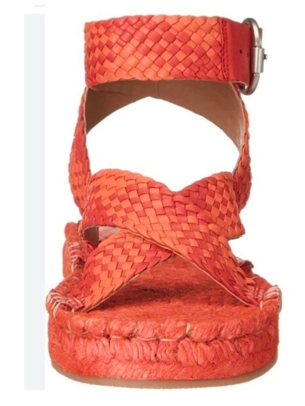 Sam Edelman DAKOTA Ankle Wrap Espadrille Sandal Poppy Orange - Picture 3 of 5